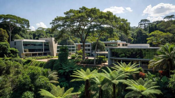 Campus do IFRO em Rondônia com prédios e vegetação, simbolizando vagas do PSS 2026/2