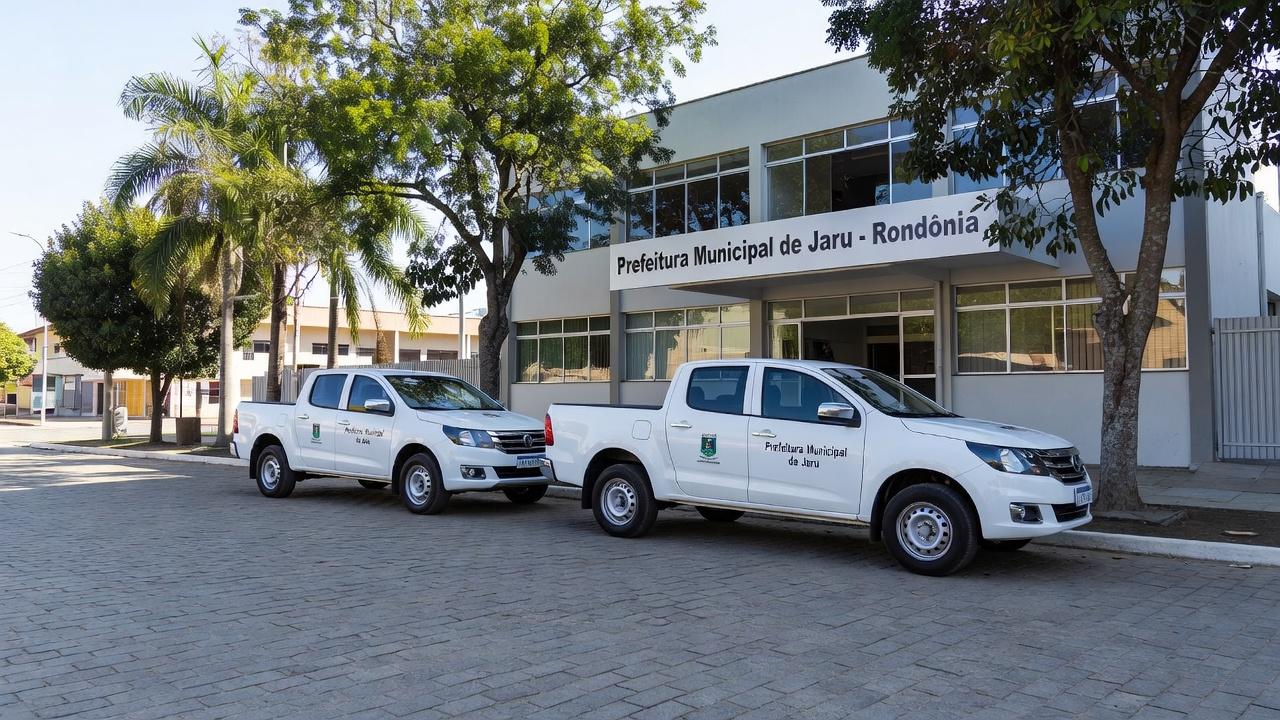 Duas caminhonetes da Prefeitura de Jaru para assistência social
