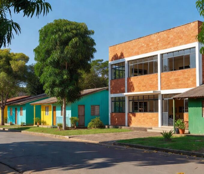 Edifício da prefeitura e imóveis residenciais em Ji-Paraná para IPTU e regularização