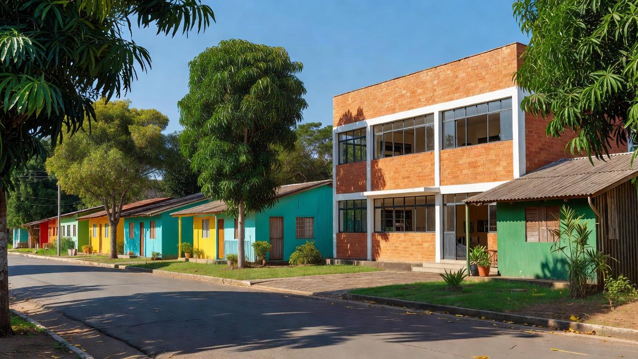 Edifício da prefeitura e imóveis residenciais em Ji-Paraná para IPTU e regularização