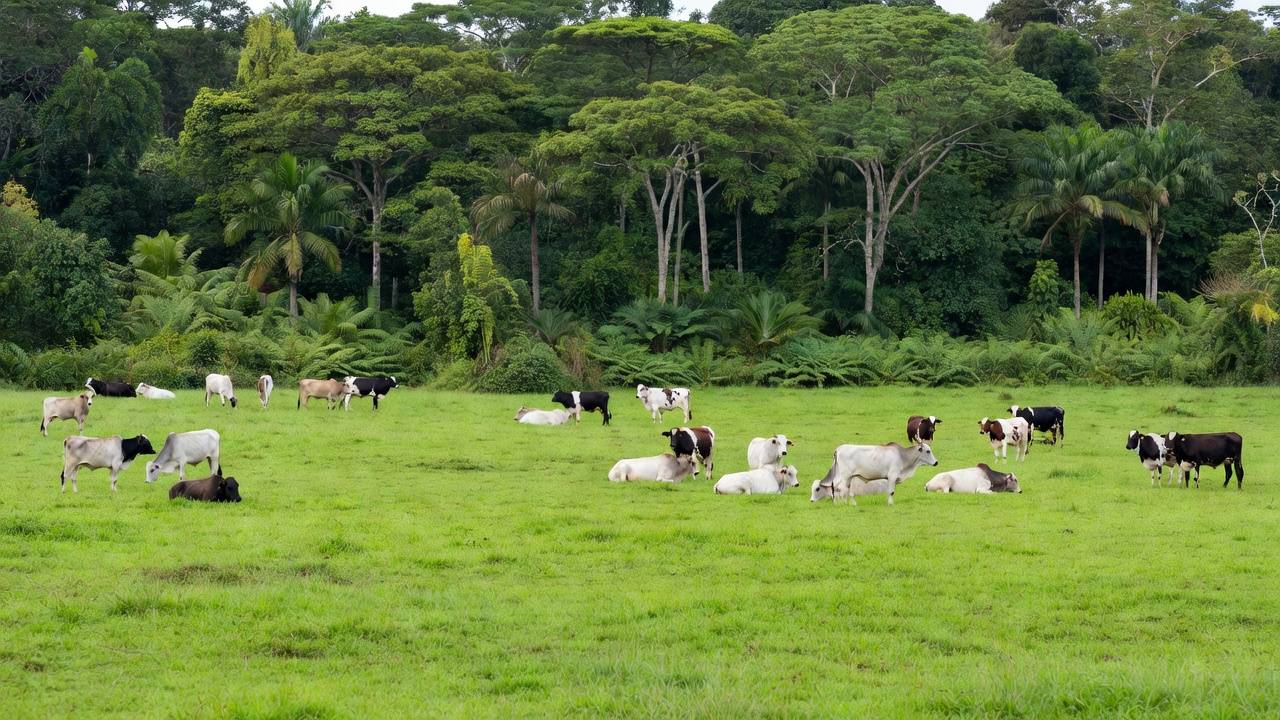 Pecuária em Ji-Paraná: gado em pastagem para produção de leite e corte