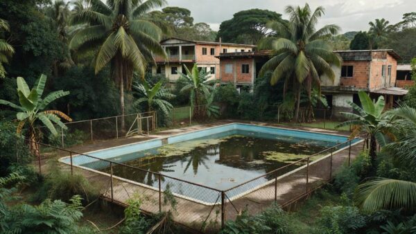 Piscina de condomínio na zona leste de Porto Velho onde homem foi encontrado morto