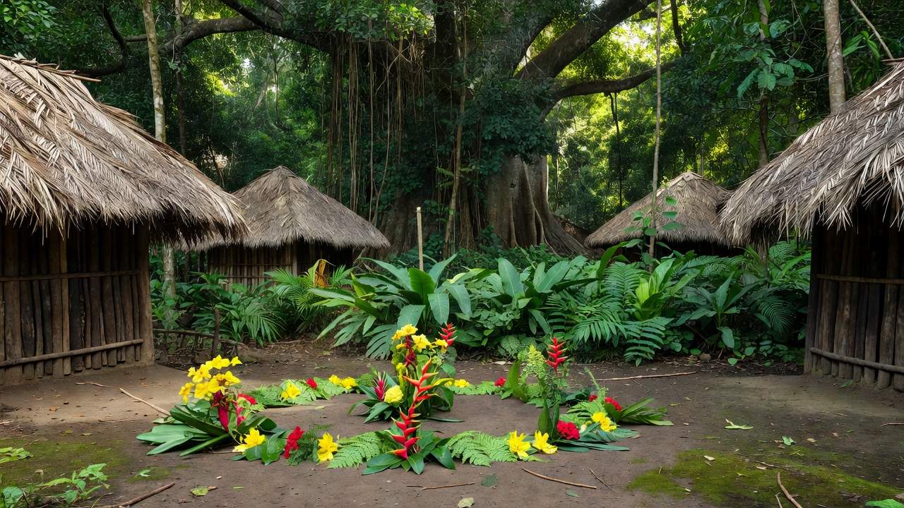 Cerimônia de casamento indígena adaptada na TI Igarapé Lourdes, Amazônia