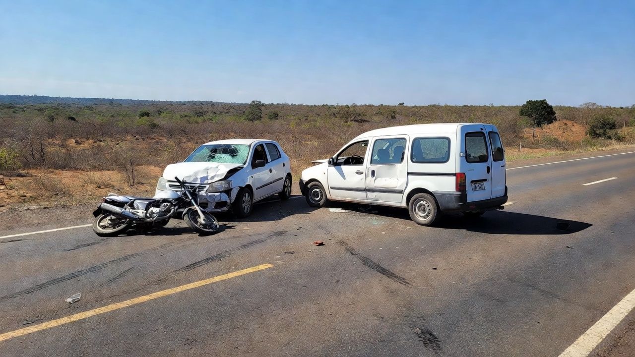 Colisão de três veículos na rodovia RO-370 em Rondônia