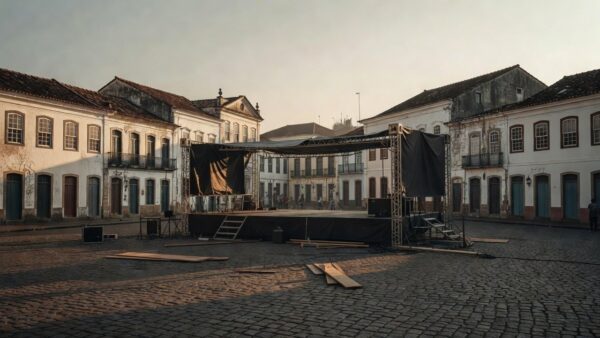 Praça pública vazia representando restrições do defeso eleitoral para eleições 2026