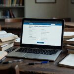 Notebook com página de inscrições para o Enare 2026/2027
