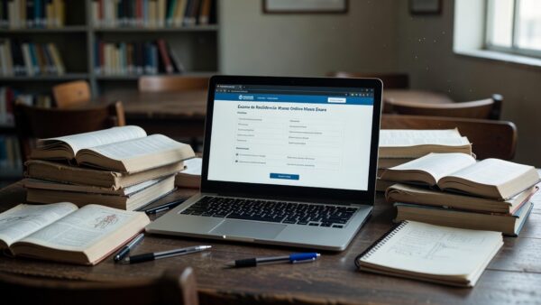Notebook com página de inscrições para o Enare 2026/2027