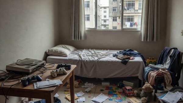 Quarto em casa brasileira simbolizando dependência emocional e financeira de filhos adultos
