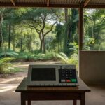 Urna eletrônica em seção de votação em Rondônia para pesquisa de governador