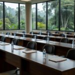 Sala de conferências do TRT-14 em Ji-Paraná durante oficina de planejamento dos 40 anos