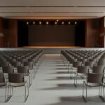 Salão de convenções em Porto Velho preparado para evento da Federação União Progressistas