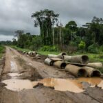 Estrada na Linha Transpurus em Porto Velho com drenagem e manilhas