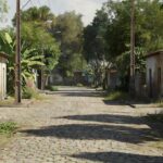 Rua vazia no bairro Cai N’Água, Porto Velho, local de tiroteio por criminosos.