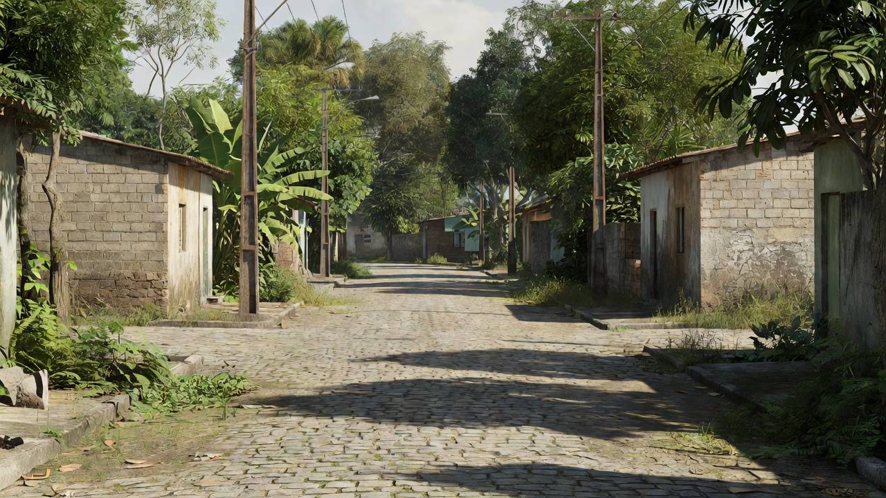 Rua vazia no bairro Cai N’Água, Porto Velho, local de tiroteio por criminosos.