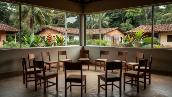Sala de reuniões comunitária na zona Leste de Porto Velho sobre escala de trabalho