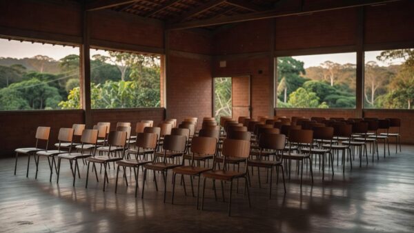 Auditório vazio em Porto Velho preparado para convenção estadual da FEDUP