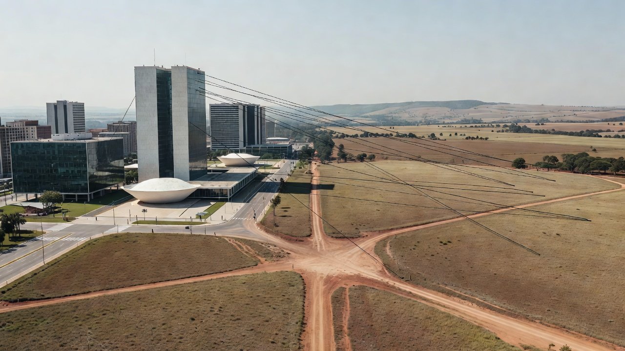 Paisagem de capital e interior brasileiro simbolizando trocas políticas e atritos entre aliados