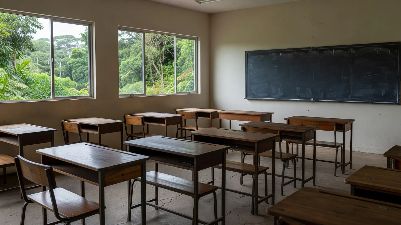 Sala de aula vazia em escola pública de Porto Velho representando reajuste do piso do magistério