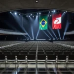 Auditório em Brasília preparado para convenção do Progressistas sobre eleições 2026