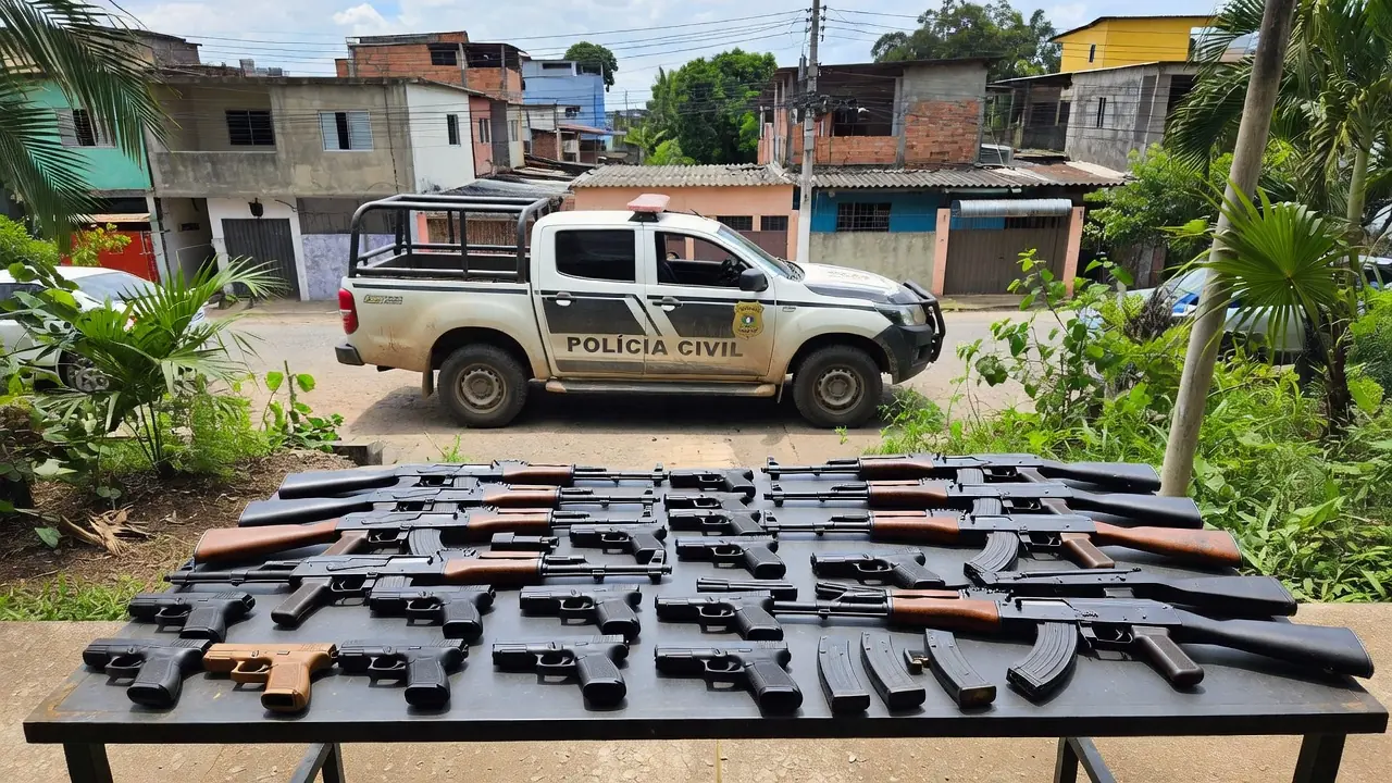 Armas apreendidas pela Polícia Civil em Porto Velho