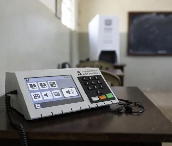 Urna eletrônica brasileira com interface acessível para deficientes visuais