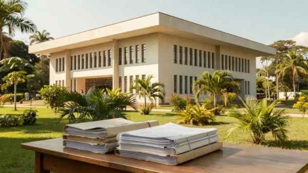 Prédio do TRE-RO em Porto Velho com documentos de plano de governo