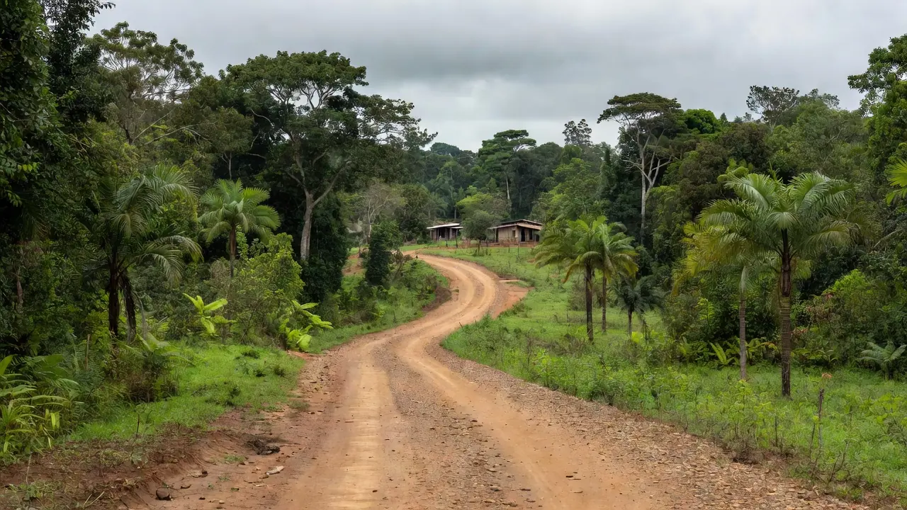 Estrada rural no interior de Rondônia durante pré-campanha ao Senado