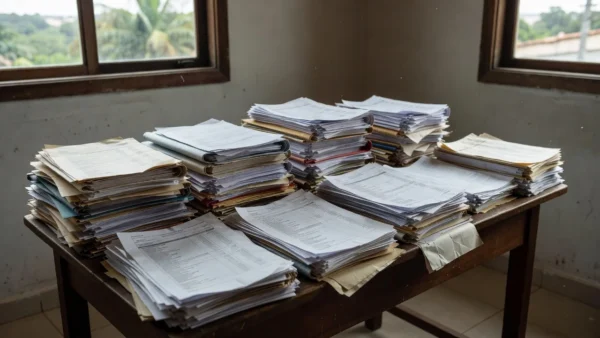 Documentos contábeis e balanços representando rombo nas contas públicas de Rondônia