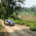 Viatura policial em estrada rural de Jaci-Paraná, Rondônia