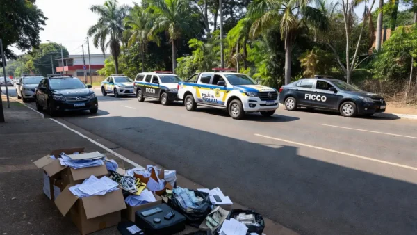 Viaturas da PF em operação contra lavagem de R$ 30 milhões em Porto Velho