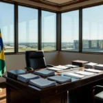 Gabinete da Casa Civil com mesa organizada simbolizando estabilidade política