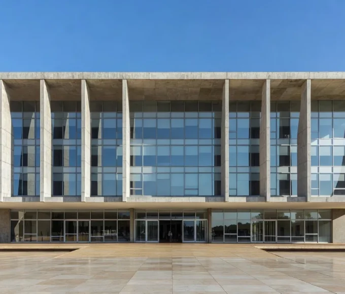 Fachada do STJ em Brasília representando decisão judicial sobre candidato a policial penal